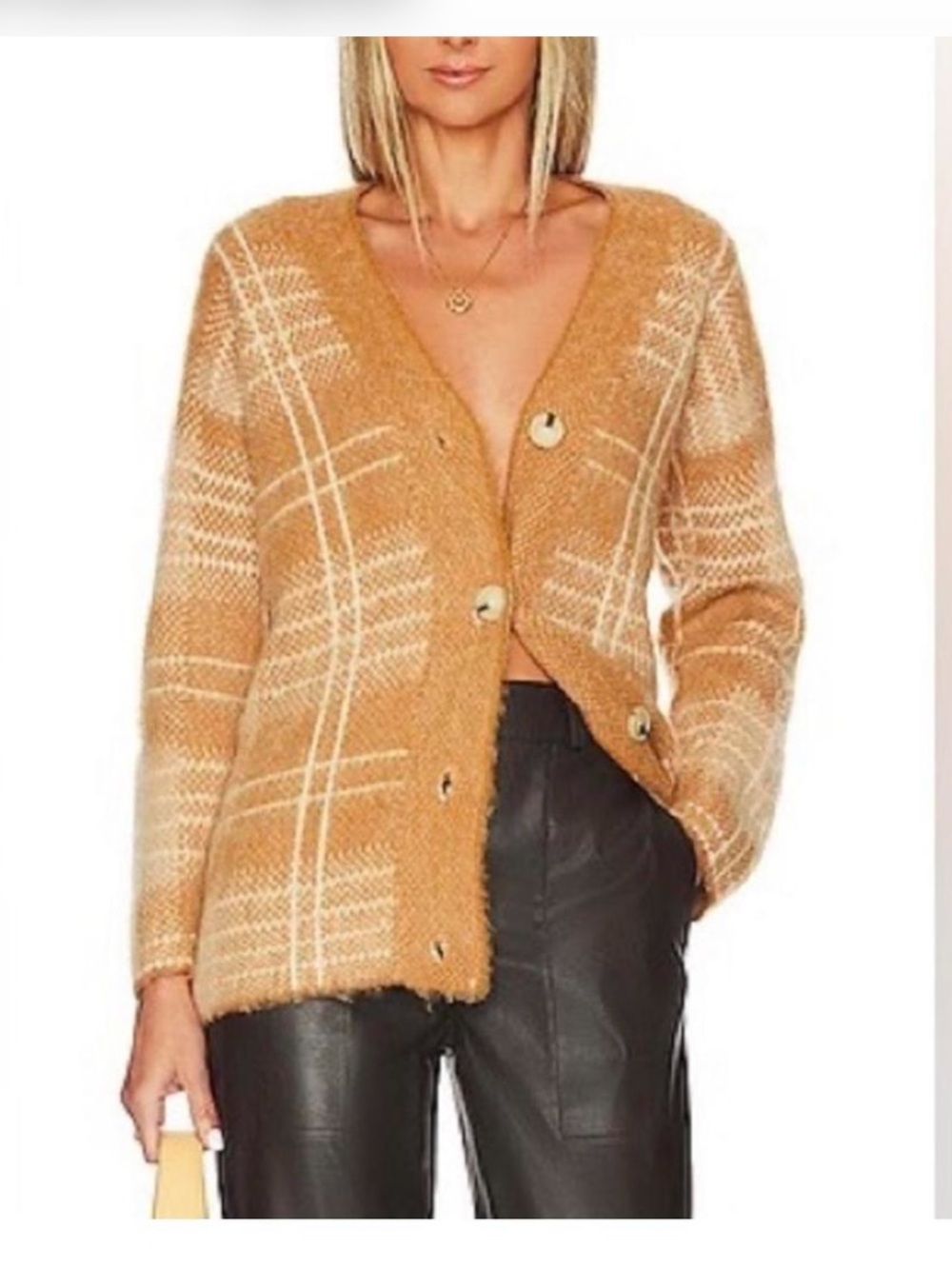 Cream and tan Vince cardigan